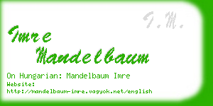 imre mandelbaum business card